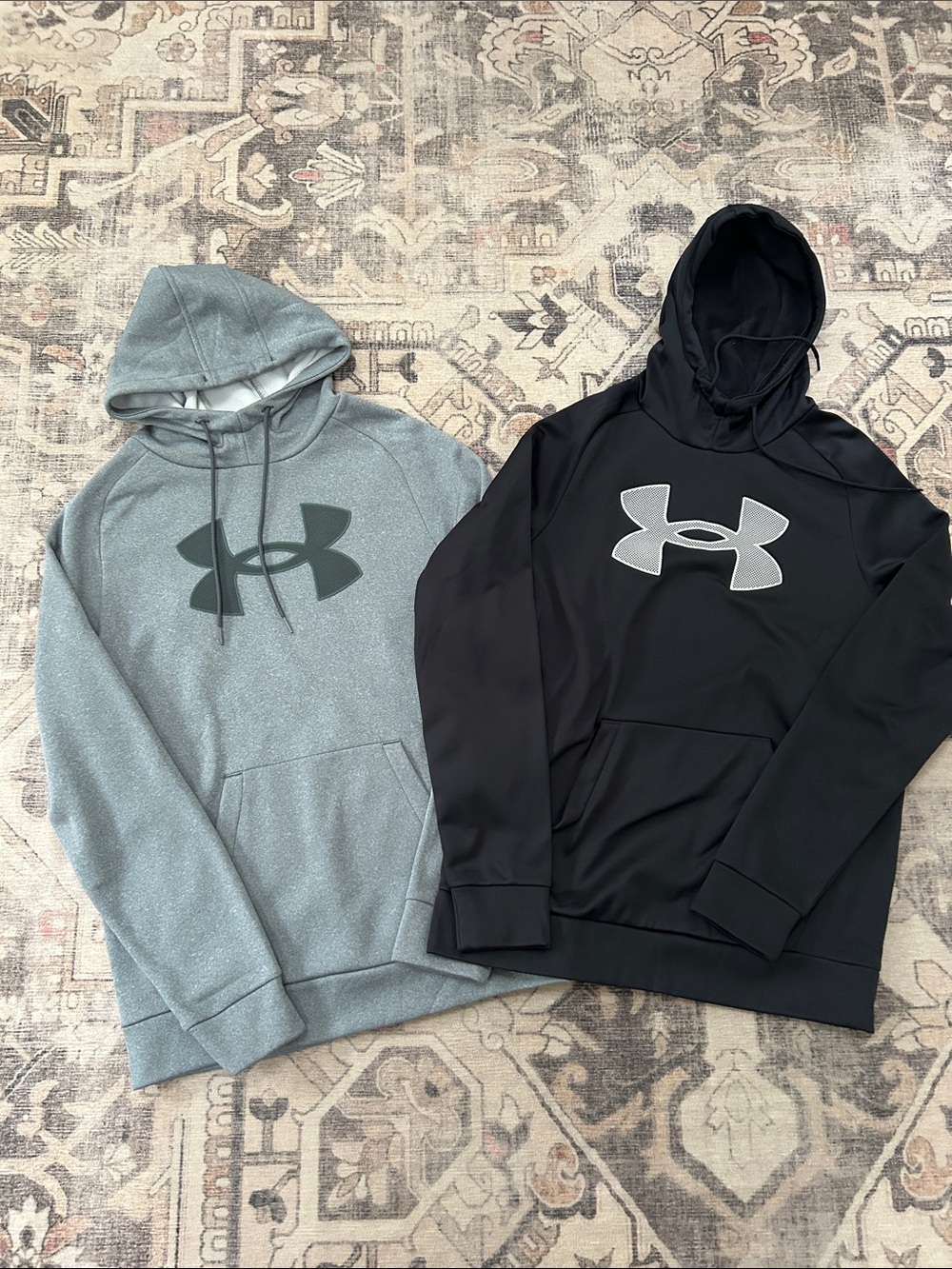 Under Armour Men's Pullover Hoodies - Black & Light Gray